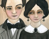 Love Victorian Style...A 6" x 8" Illustrated Watercolor Victorian Portrait Print