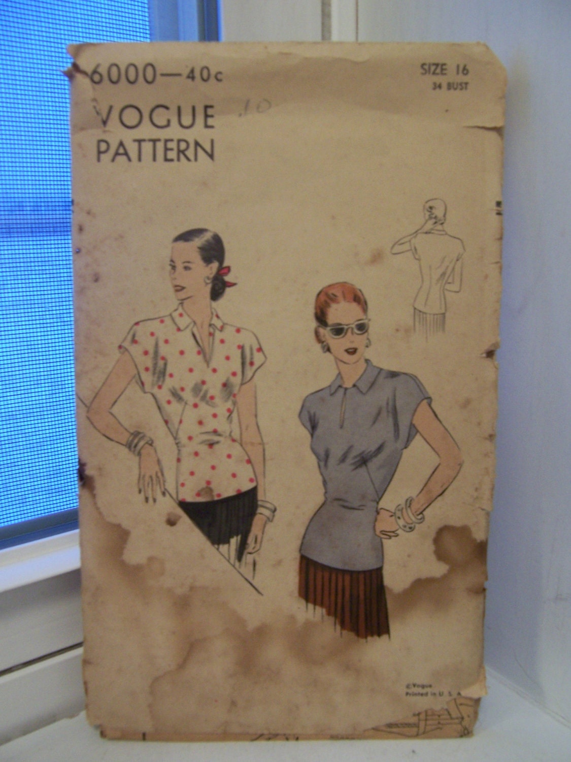 1940's "Vogue" old Hollywood type pattern-vintage sewing pattern