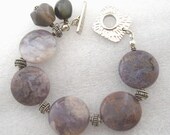 Blue Agate Sterling Silver Bracelet