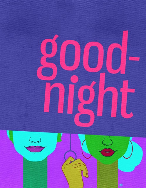 Good Night, (Mod Style Portrait) 8X10 Art Print