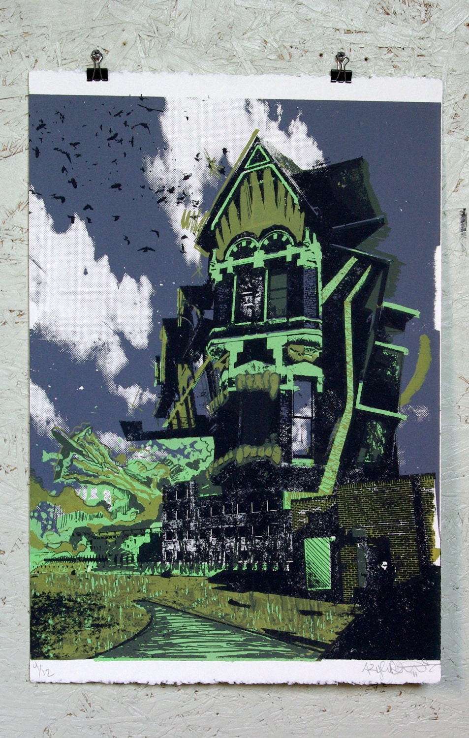 Skull House screen print