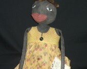 Primitive Handmade Black Doll - Lydia