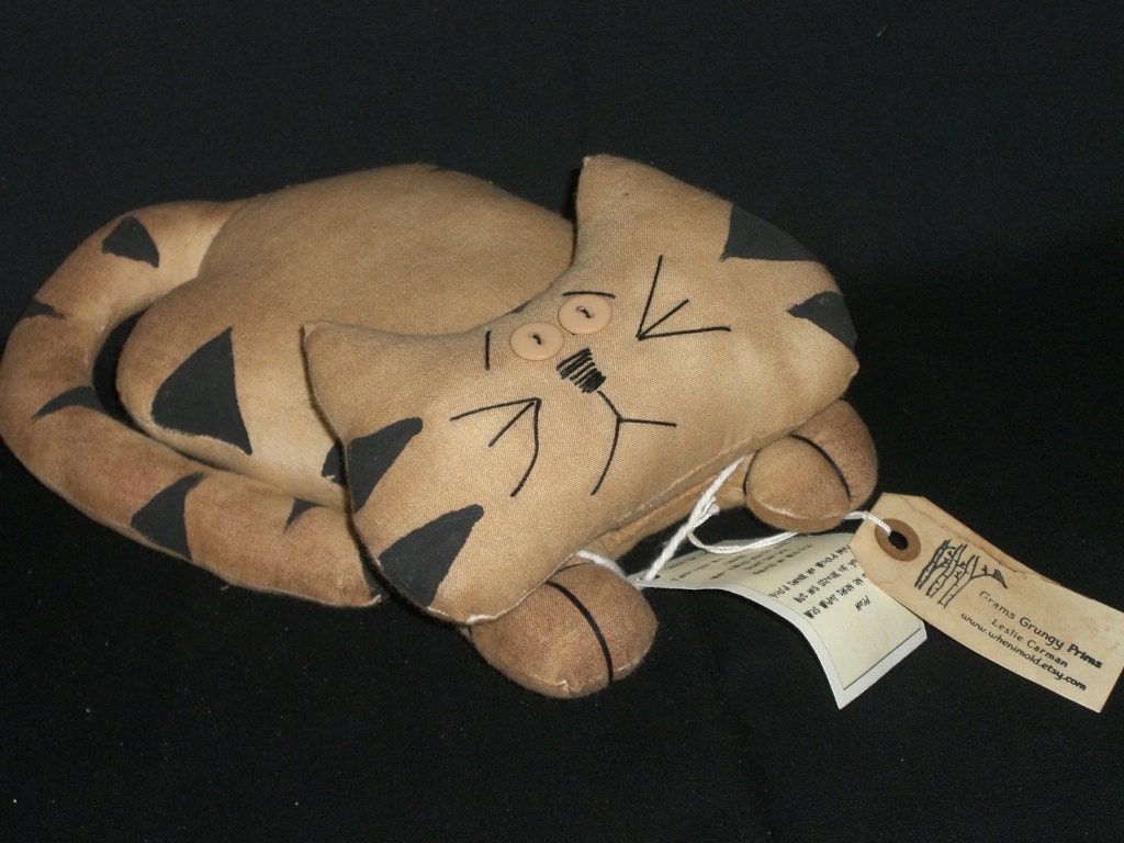 Primitive Handmade Kitty - Chuck The Cat