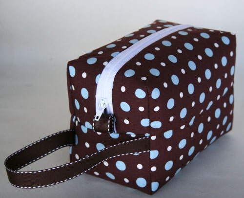 Blue and Brown Dots Piddly Bag