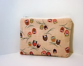 Small Zipper Pouch - Winking Owls