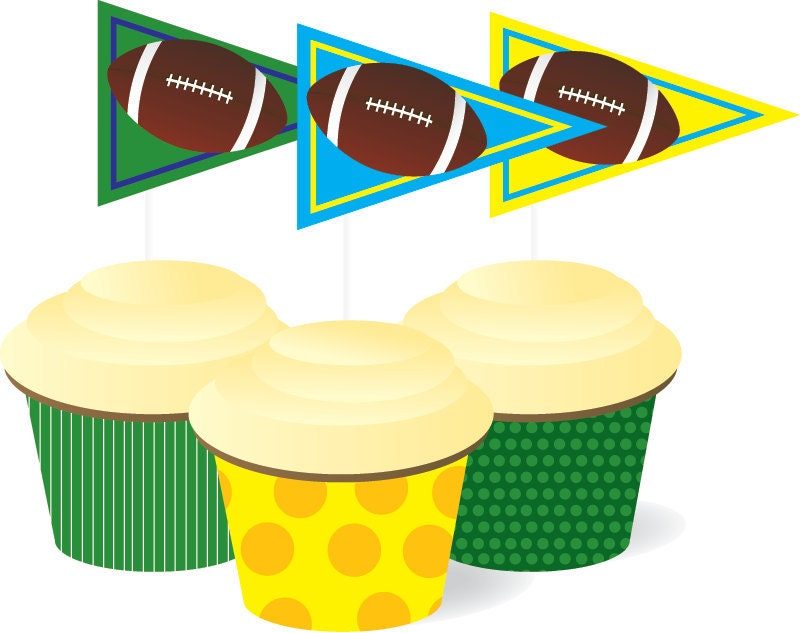 Football Birthday Party Cupcake Package