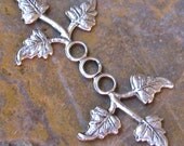 Brass Leaves Metal stamping embellishments Cold Connections Antiqued Silver 1346 - 6 pieces