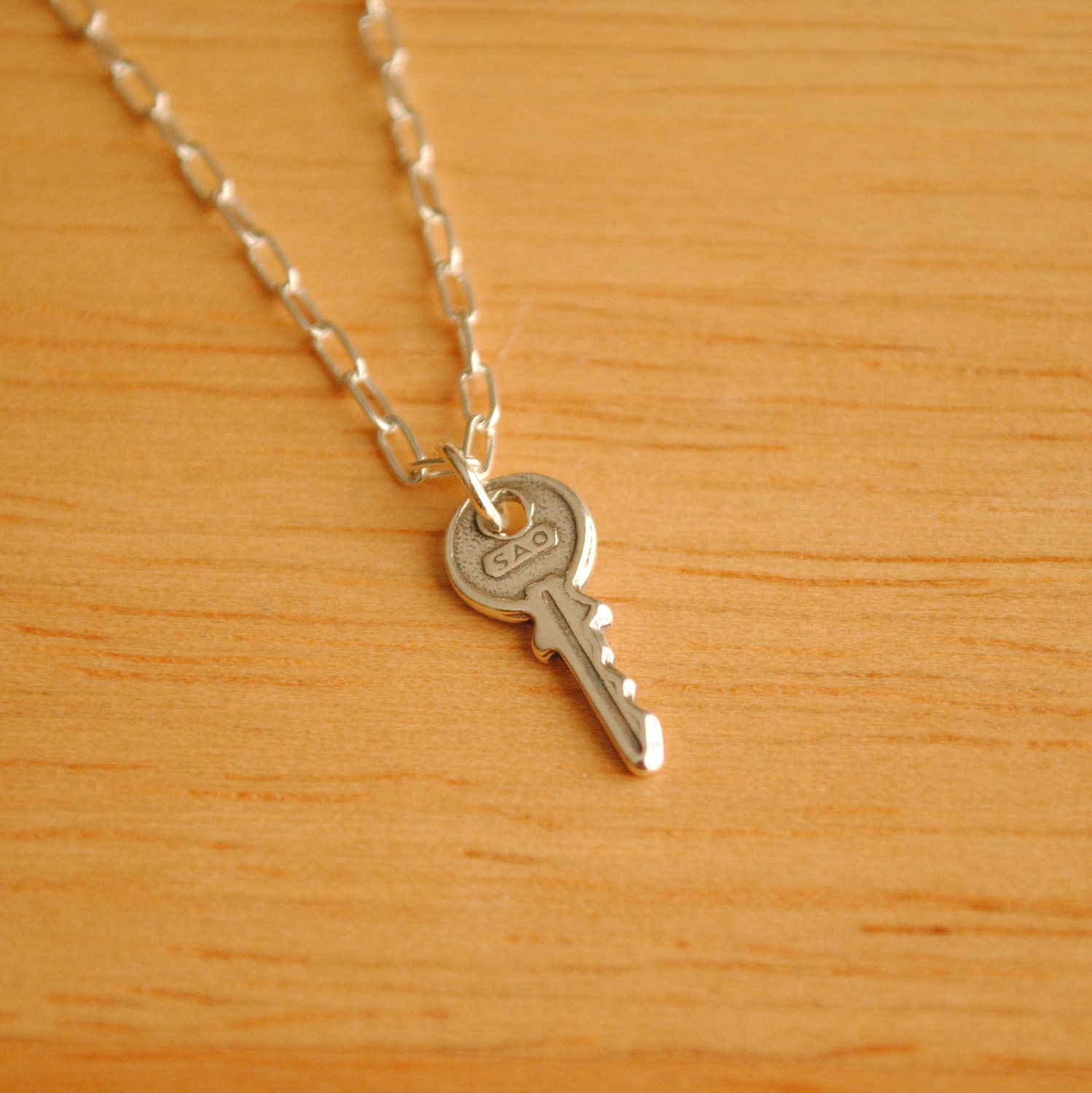 Tim the Tiny Key - Sterling Silver Charm Necklace