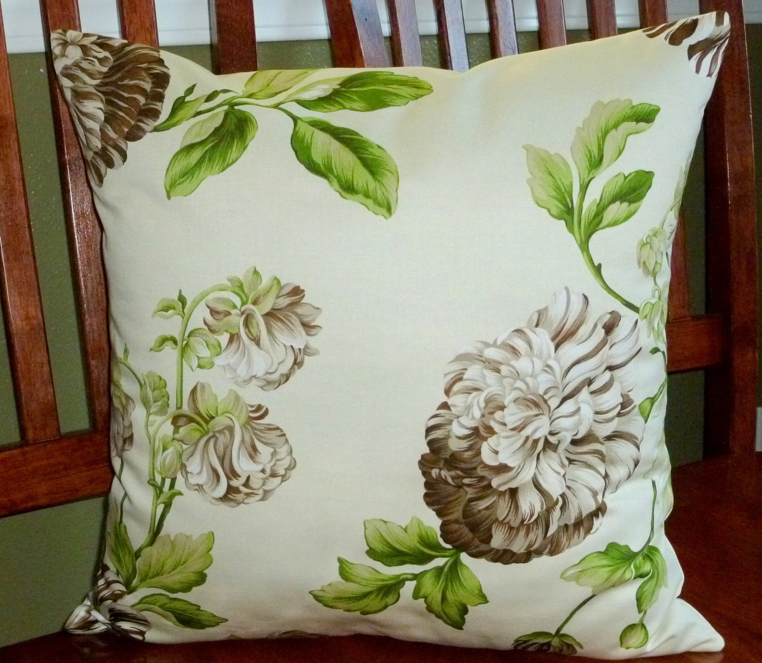 Premium Decorative Accent Pillow Covers - One18 Inch Brown and Green