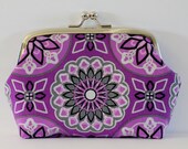 Metal Frame Coin Purse Purple Medallion