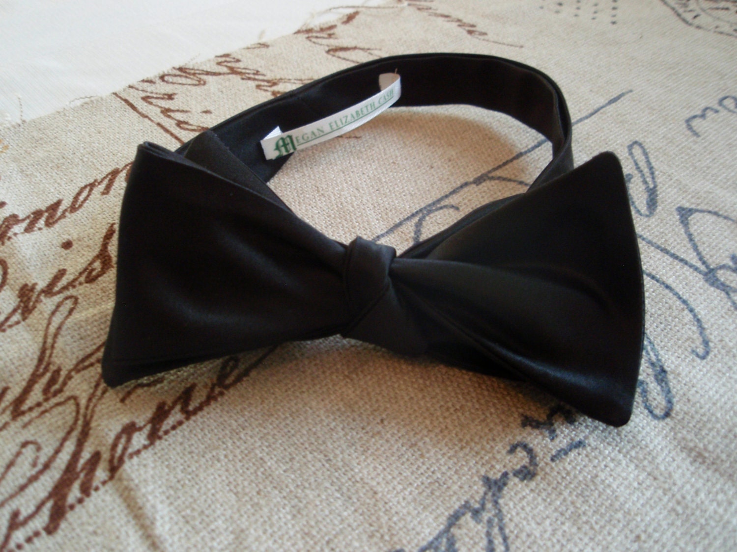 Formal Affair Black Satin Bow Tie