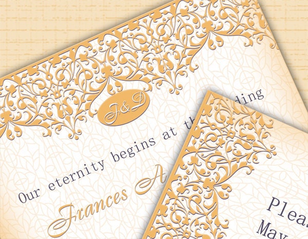 Custom digital Wedding Invitations. Vintage Lace. Printable card. Wedding decorations. Rusteam