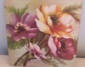 1940s shabby chic handkerchief set-cool floral box-vintage floral setSALE