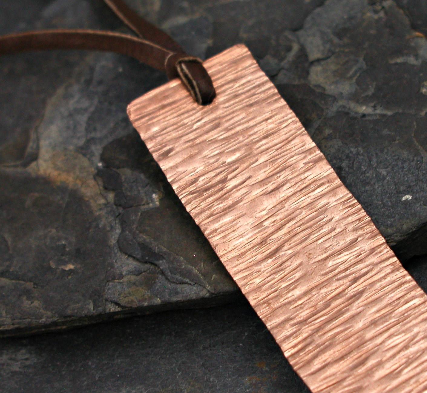 Hand Hammered Copper Waves Bookmark