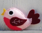 Pink Felt Baby Bird Plush Toy - 3FishAndALadybug