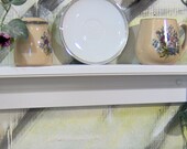 White 18" wooden shelf for knik knack, plates and pictures  original design USA