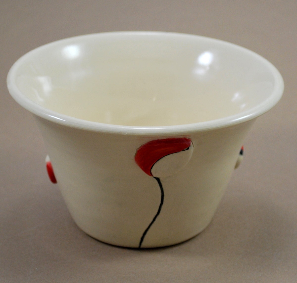 White Soup Cereal or Ice Cream Bowl with Balloon Flowers