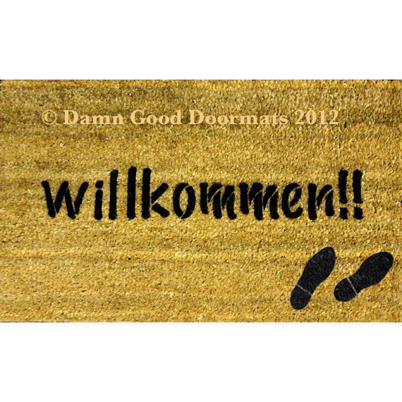 German door mat Willkommen-  welcome in