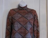 Vintage Brown and Black skirt and Blouse Outfit sz 10