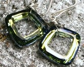 Boardwalk  ... Metallic Sahara Golden Green Swarovski and Sterling Silver ... Earrings