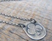 Club Shield Pendant ... Fine Silver with Indigo Gilding
