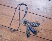 dark amethyst // feather dreamcatcher necklace