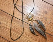 tiger's eye // feather dreamcatcher necklace