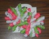 Hair Bow Set - Apple Green, Hot Pink, and White Korkers