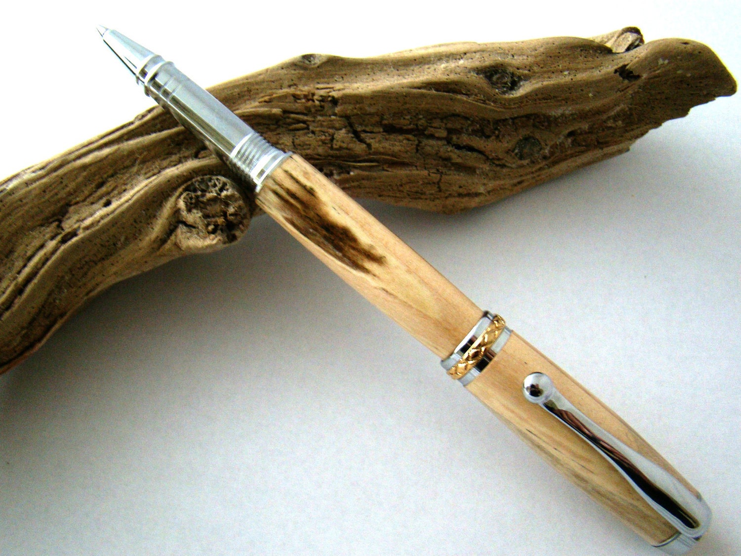 Handcrafted Maple Triton Rollerball Wooden Ink Pen Free Shipping