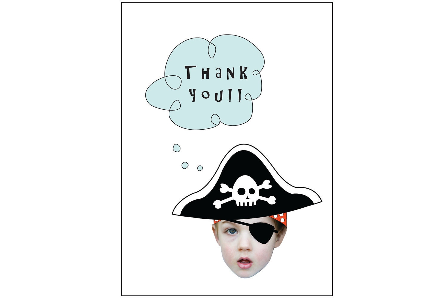 Thank You Card:  Pirate  - Personalized and Printable