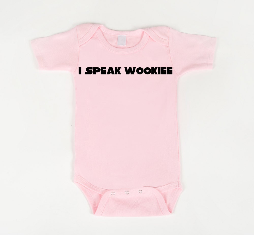 Star Wars Onesie I speak wookiee bodysuit (pink)