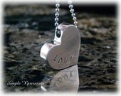 Custom Engraved Solid Heart Necklace - Great Valentine's Day Gift