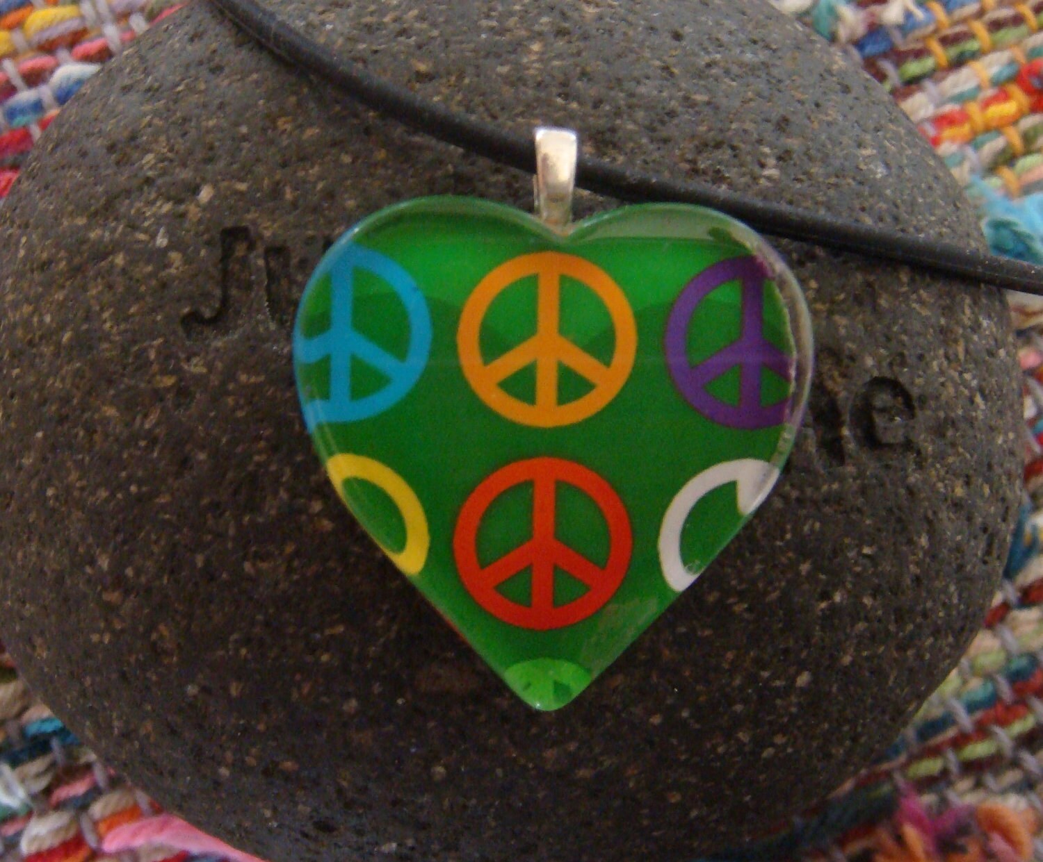Peace In Your Heart - Glass Tile Pendant