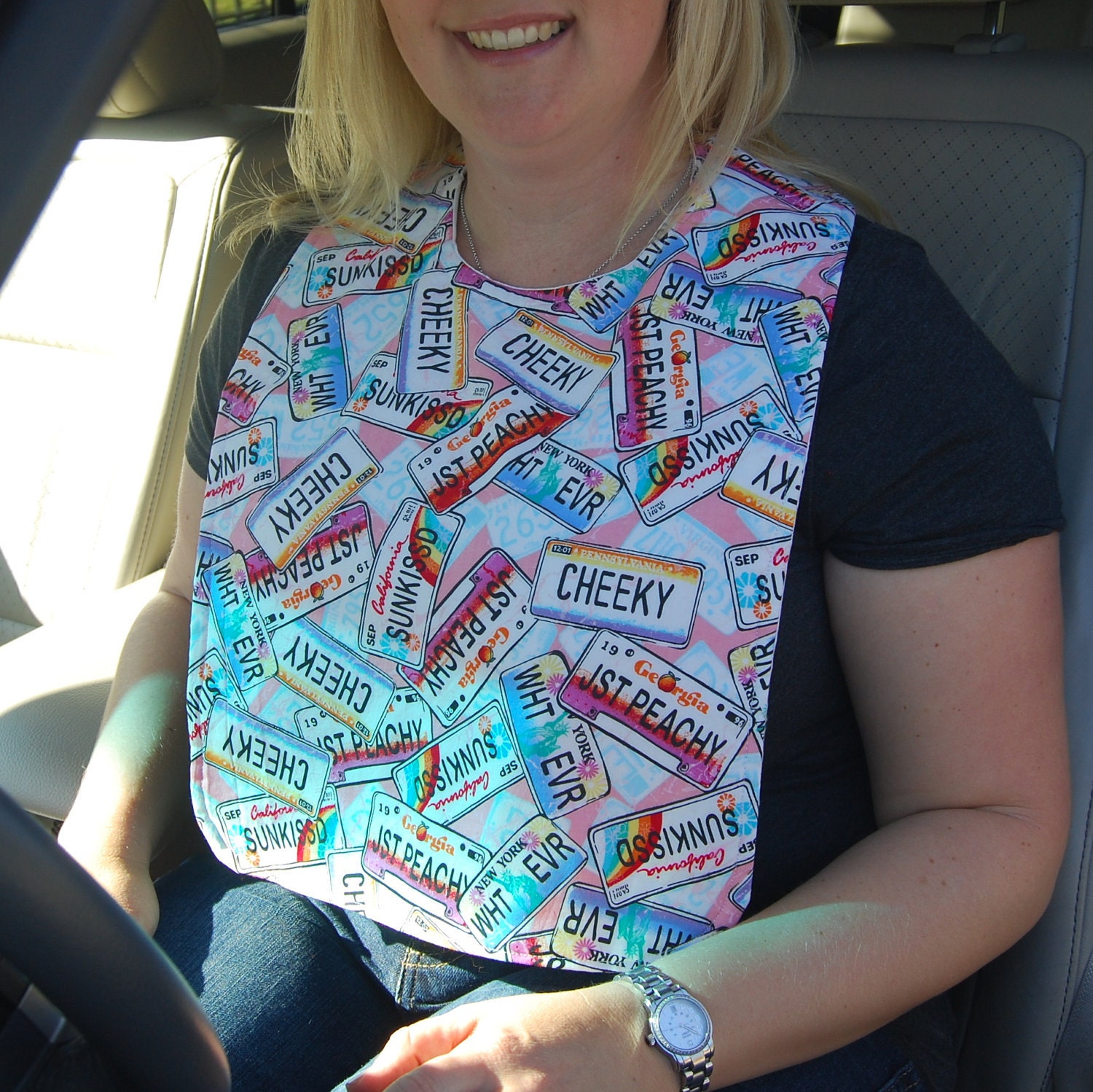 License Plates Adult Bib