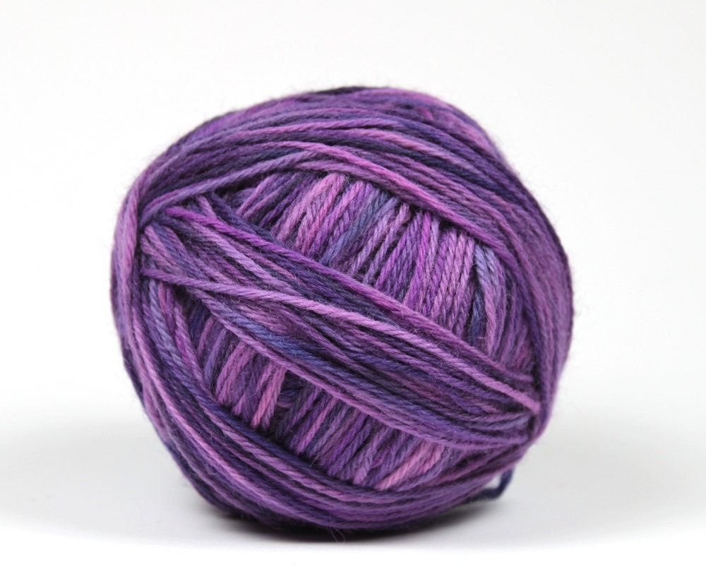 Hand Dyed Yarn Double Knit Pure Wool 100g - Purple Passion