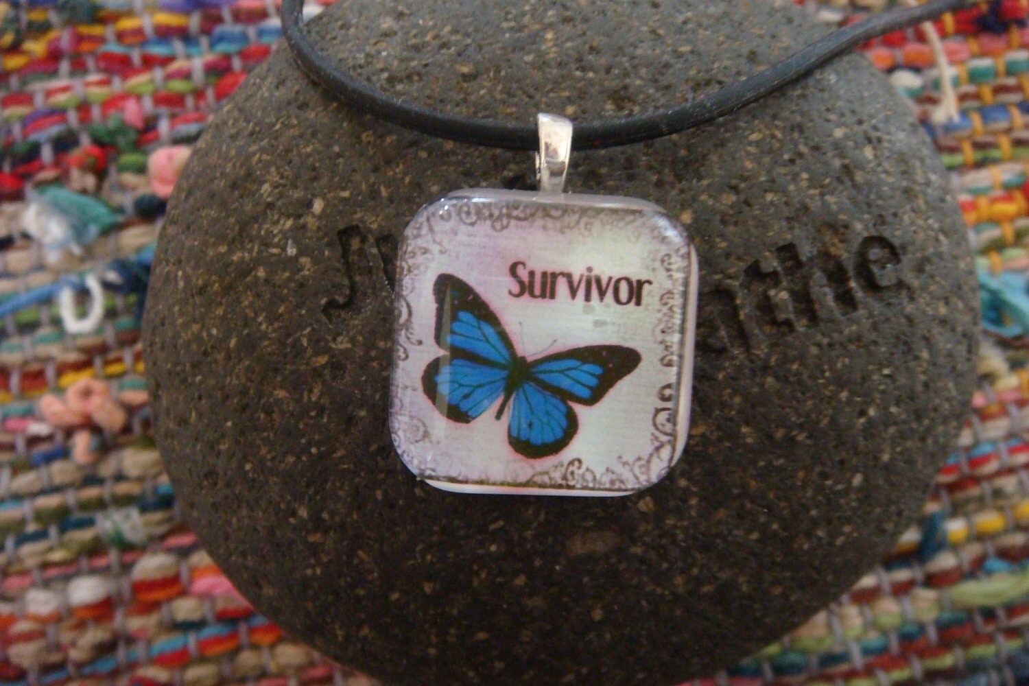 Survivor - Glass Tile Pendant