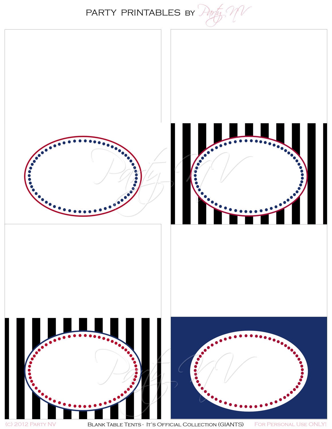 Printable Blank Table Tents - It's Official Collection - GIANTS Super Bowl 2012 Il_170x135