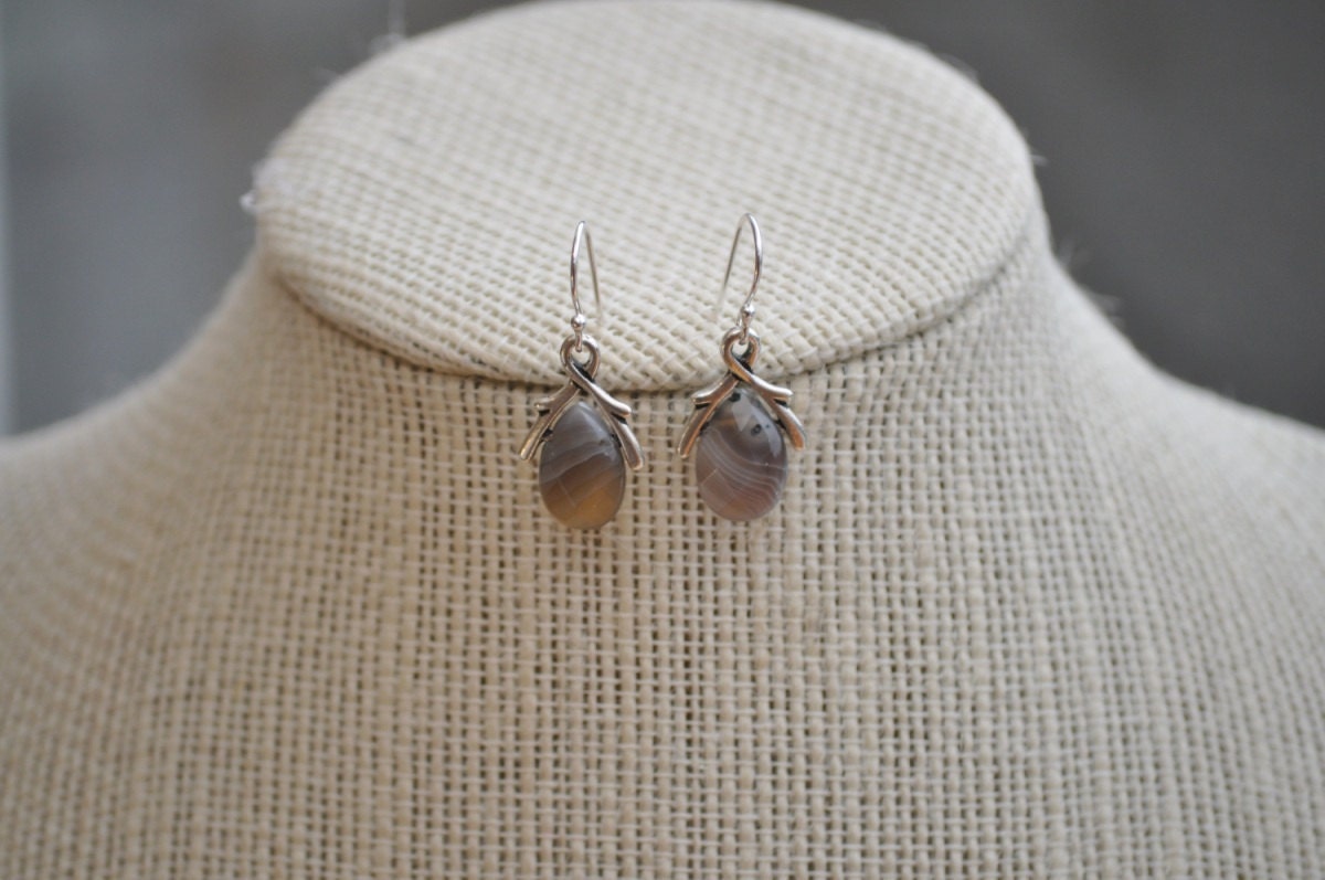 Banded Agate Briolette Earrings