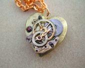 Clockwork Heart --a Steampunk Valentine necklace --personalized