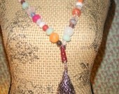 ON SALE For the Love of Birds                  ( Amazonite, Ruby, Carnelian  and Bird Nest Necklace)