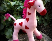 Valentine's - Plush Pink and Red Giraffe - FREE SHIPPING