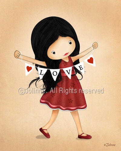 Children decor wall art print love hearts kids room decor nursery decoration, girls room picture