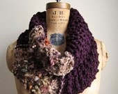 Bohemian knit cowl Plum. Persimmon. Lime.
