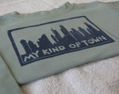 Chicago Skyline Long Sleeve Shirt, Hand-Dyed, Hand-Printed, 2T Size