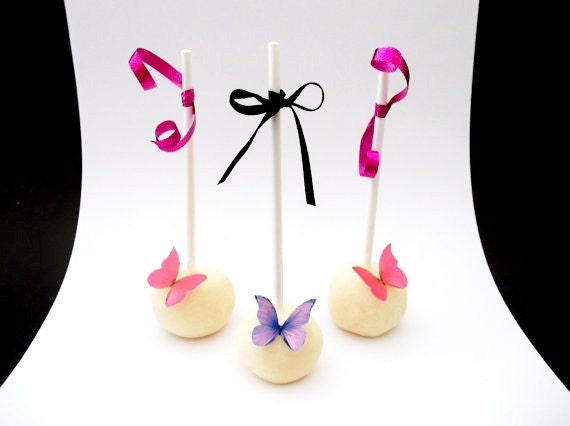 24 Edible Butterflies - Mini Pink and Purple -  Cake Pops - Wedding Decorations - Cupcake Toppers