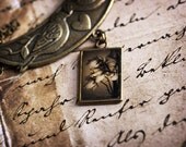 20% OFF Sale Vintage Inspired Jewelry Photo Necklace- The Sepia Roses - original fine art photo - bouquet of roses
