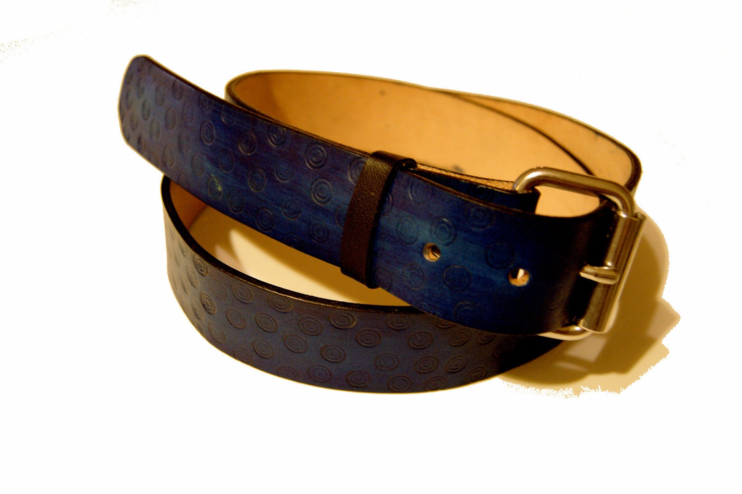 Handmade Leather Belt Branded Target Bullseye