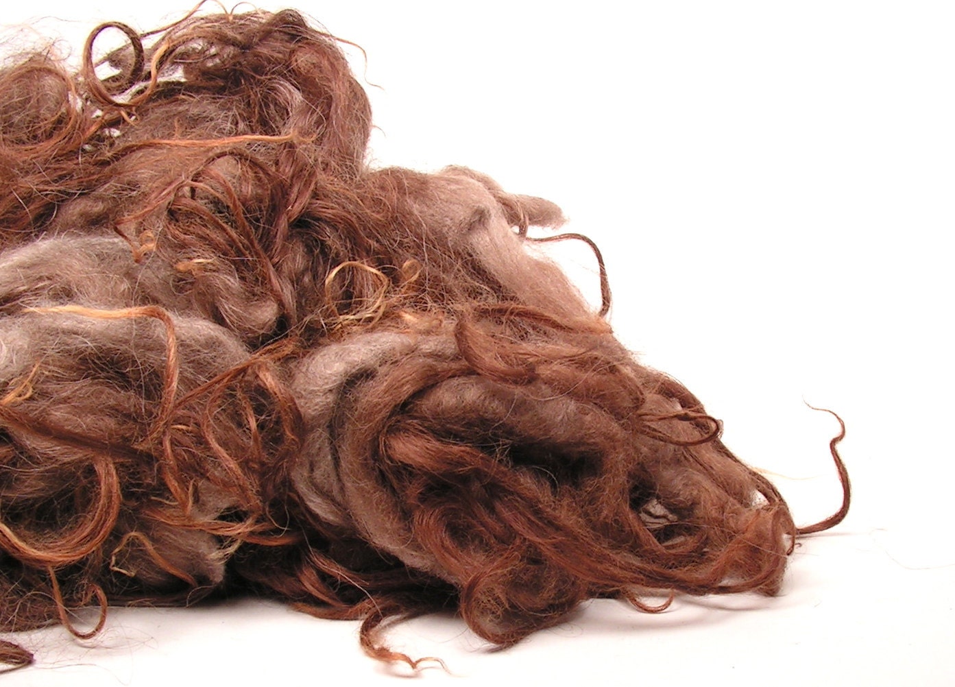 Icelandic Lambswool Locks BRANDY  Brown Moorit 8 inches Washed Wool 6 oz