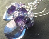 Tanzanite, amethyst, opal earrings --Celestiale--