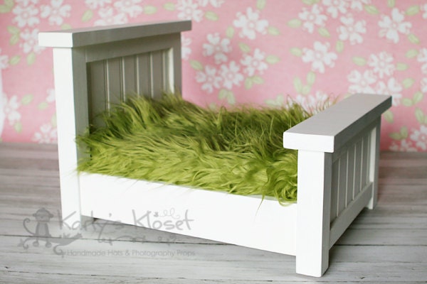 Mongolian Faux Fur Photography Prop - Olive Green